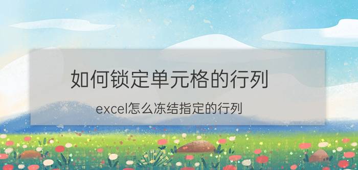 如何锁定单元格的行列 excel怎么冻结指定的行列？